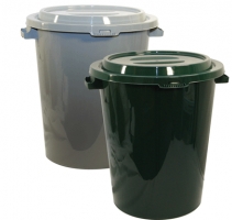 Бак для отходов 90л ,пластик ,зеленый с крышкой